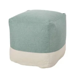 Tattnall Contemporary Two-Tone Fabric Cube Pouf - Christopher Knight Home -Furniture Promotion Series GUEST 79534e06 7c49 4076 98f6 c4f1424f1fcf
