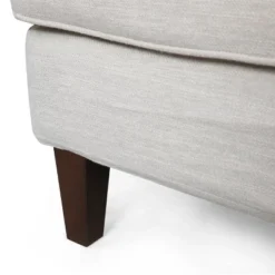 Fairburn Contemporary Pillow Back 3 Seater Sofa Beige/Espresso - Christopher Knight Home -Furniture Promotion Series GUEST 7c841052 715a 4314 86f3 cede25a5d435