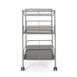 Bridger Modern 3 Tier Bar Cart With Glass Shelving Silver/Black - Christopher Knight Home -Furniture Promotion Series GUEST 7cb740e9 667e 4aec 9992 015c29f32827