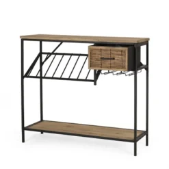 Boster Boho Industrial 8 Bottle Wine Rack Console Table With Storage Natural/Black - Christopher Knight Home 13 Boster Boho Industrial 8 Bottle Wine Rack Console Table With Storage Natural/Black - Christopher Knight Home -Furniture Promotion Series GUEST 7d84e1f0 712a 48e2 9756 b281cb51fe61