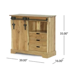 Laymon Modern Industrial Handcrafted Acacia Wood Live Edge Sideboard With Sliding Door Natural/Black - Christopher Knight Home -Furniture Promotion Series GUEST 7ed5f3cb 2021 4c88 af5f b580b2c5c5f8