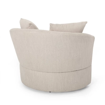 Smyrna Contemporary Upholstered Swivel Club Chair - Christopher Knight Home 2 Smyrna Contemporary Upholstered Swivel Club Chair - Christopher Knight Home - Image 2