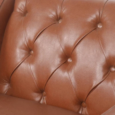 Furman Contemporary Tufted Club Chair Cognac - Christopher Knight Home 8 Furman Contemporary Tufted Club Chair Cognac - Christopher Knight Home - Image 8