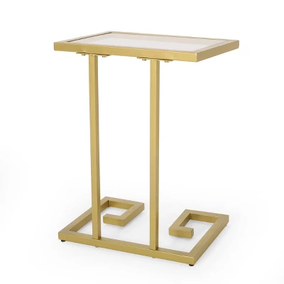 Hickson Modern Glam C Shaped End Table Gold - Christopher Knight Home 2 Hickson Modern Glam C Shaped End Table Gold - Christopher Knight Home - Image 2
