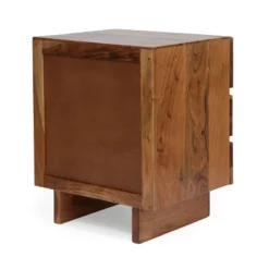 Terrell Handcrafted Boho Acacia Wood 3 Drawer Nightstand Dark Natural - Christopher Knight Home -Furniture Promotion Series GUEST 814597ff 294d 4d7d 9e88 5b09c9342ee2
