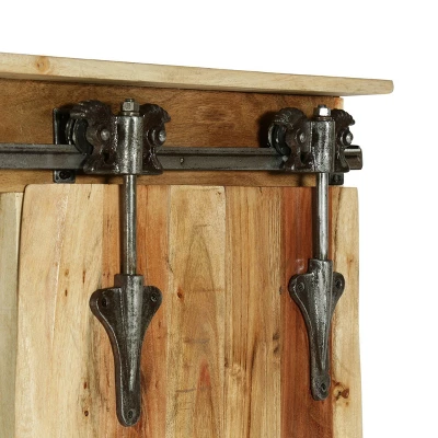 Laymon Modern Industrial Handcrafted Acacia Wood Live Edge Cabinet With Sliding Door Natural/Black - Christopher Knight Home 5 Laymon Modern Industrial Handcrafted Acacia Wood Live Edge Cabinet With Sliding Door Natural/Black - Christopher Knight Home - Image 5