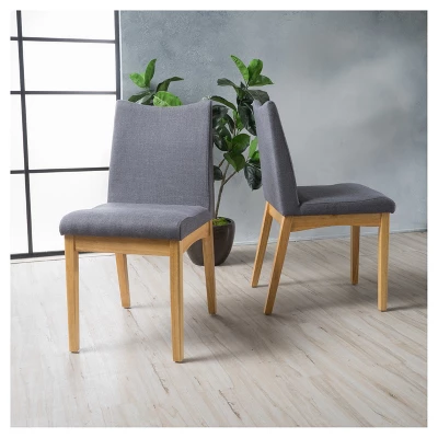 Set Of 2 Dimitri Dining Chair Gray/Oak - Christopher Knight Home 1 Set Of 2 Dimitri Dining Chair Gray/Oak - Christopher Knight Home