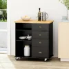 Provence Contemporary Kitchen Cart With Wheels - Christopher Knight Home