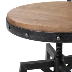 Set Of 2 Jutte Modern Industrial Firwood Adjustable Height Swivel Barstools Antique/Black Brushed Silver - Christopher Knight Home -Furniture Promotion Series GUEST 89181959 3850 4463 b633 57d6427f0ae4