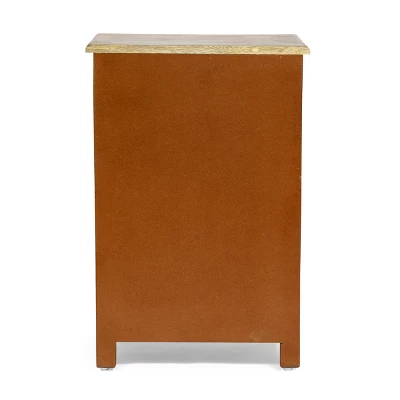 Sandia Handcrafted Boho 4 Drawer Mango Wood Nightstand Natural/White - Christopher Knight Home 6 Sandia Handcrafted Boho 4 Drawer Mango Wood Nightstand Natural/White - Christopher Knight Home - Image 6