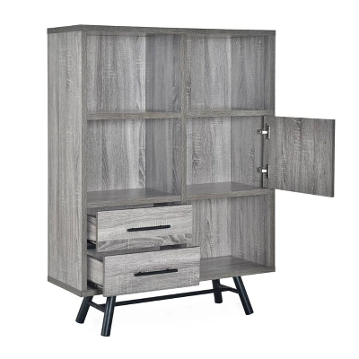 Hulbert Modern Industrial 6 Shelf Multi Functional Cabinet - Christopher Knight Home 2 Hulbert Modern Industrial 6 Shelf Multi Functional Cabinet - Christopher Knight Home - Image 2