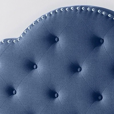 Queen Cordeaux Fully-Upholstered Bed Navy Blue - Christopher Knight Home 2 Queen Cordeaux Fully-Upholstered Bed Navy Blue - Christopher Knight Home - Image 2