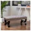 Scarlette Tufted Velvet Ottoman Bench - Gray - Christopher Knight Home