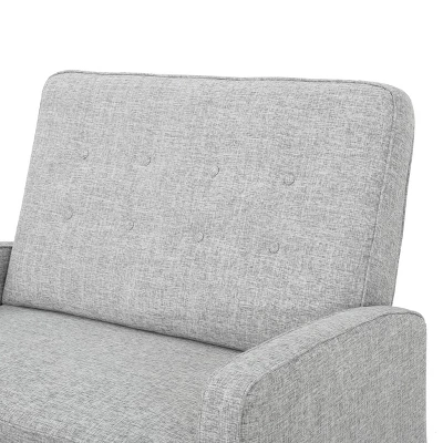 Calliope Buttoned Fabric Reclining Loveseat Light Gray Tweed - Christopher Knight Home 3 Calliope Buttoned Fabric Reclining Loveseat Light Gray Tweed - Christopher Knight Home - Image 3