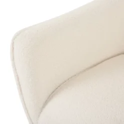 Alphonse Contemporary Boucle Fabric Arm Chair Ivory/Matte Black - Christopher Knight Home -Furniture Promotion Series GUEST 966347e2 6d96 49a1 999f 009dcafc67d5