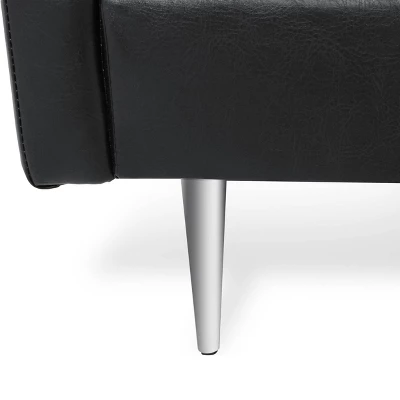 Brockbank Modern Faux Leather 3 Seater Sofa With Pillows - Christopher Knight Home 7 Brockbank Modern Faux Leather 3 Seater Sofa With Pillows - Christopher Knight Home - Image 7