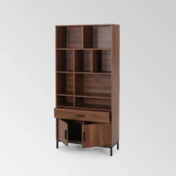 67.25" Gallatin Contemporary Cube Unit Bookcase Walnut - Christopher Knight Home -Furniture Promotion Series GUEST 97f2ee7f d8e4 4d90 b758 85e85d63add7