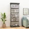 84.75" Abramo Industrial 5 Shelf Bookcase Gray - Christopher Knight Home