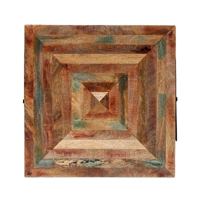 Mcmullen Handcrafted Boho Mango Wood End Table Natural/Black - Christopher Knight Home 4 Mcmullen Handcrafted Boho Mango Wood End Table Natural/Black - Christopher Knight Home - Image 4