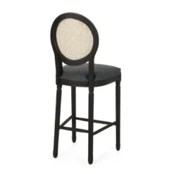 2pc Govan French Country Wooden Counter Height Barstools With Upholstered Seating Charcoal/Black - Christopher Knight Home -Furniture Promotion Series GUEST 98294e7a ef56 4a9a 9658 b28f0db322af