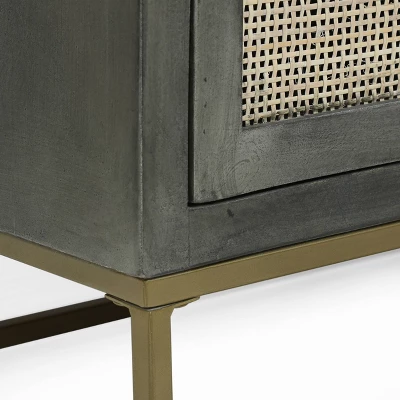 Wolfe Handcrafted Boho Mango Wood 3 Drawer Cabinet Gray/Natural - Christopher Knight Home 4 Wolfe Handcrafted Boho Mango Wood 3 Drawer Cabinet Gray/Natural - Christopher Knight Home - Image 4