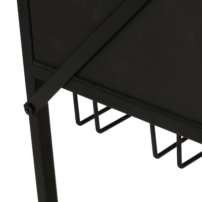 Boster Boho Industrial 8 Bottle Wine Rack Console Table With Storage Natural/Black - Christopher Knight Home 11 Boster Boho Industrial 8 Bottle Wine Rack Console Table With Storage Natural/Black - Christopher Knight Home - Image 11