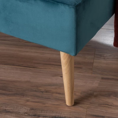 Omry New Velvet Ottoman - Dark Teal - Christopher Knight Home 3 Omry New Velvet Ottoman - Dark Teal - Christopher Knight Home - Image 3