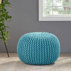 Moro Handcrafted Modern Cotton Pouf - Christopher Knight Home