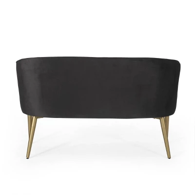 Brayer Modern Glam Tufted Velvet Loveseat - Christopher Knight Home 4 Brayer Modern Glam Tufted Velvet Loveseat - Christopher Knight Home - Image 4