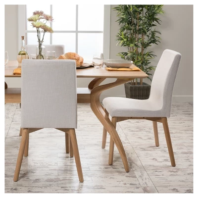Set Of 2 Helen Dining Chair Light Beige - Christopher Knight Home 1 Set Of 2 Helen Dining Chair Light Beige - Christopher Knight Home