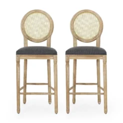 2pc Epworth French Country Wooden Barstools With Upholstered Seating - Christopher Knight Home -Furniture Promotion Series GUEST a59d2168 ccee 46b5 8e94 d603de768ef2