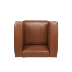 Goyette Contemporary Faux Leather Club Chair Cognac Brown/Dark Walnut - Christopher Knight Home -Furniture Promotion Series GUEST a9043c9f d1f7 4b4f ab7d f1b92265cdab