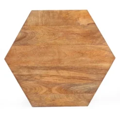 Cowger Rustic Glam Handcrafted Mango Wood Side Table Walnut/Polished Nickel - Christopher Knight Home -Furniture Promotion Series GUEST ab656e65 6c0d 4fbf 9d3b e35871e77599