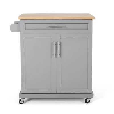 Batavia Contemporary Kitchen Cart With Wheels - Christopher Knight Home 13 Batavia Contemporary Kitchen Cart With Wheels - Christopher Knight Home - Image 13