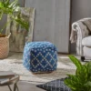 Blessberg Boho Moroccan Inspired Pouf Blue - Christopher Knight Home
