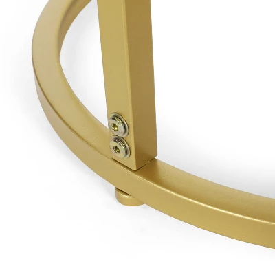 Ingersol Modern Glam C Shaped End Table White/Gold - Christopher Knight Home 4 Ingersol Modern Glam C Shaped End Table White/Gold - Christopher Knight Home - Image 4