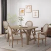 Set Of 4 Judith French Country Wood Upholstered Dining Chairs - Christopher Knight Home