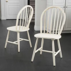 Set Of 2 Countryside High Back Spindle Dining Chair Cream - Christopher Knight Home