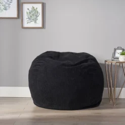 Kenli 3' Modern Corduroy Beanbag - Christopher Knight Home