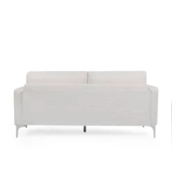 Dallin Contemporary Fabric 3 Seater Sofa Beige/Silver - Christopher Knight Home -Furniture Promotion Series GUEST b247b9f2 61a2 4371 97ff 7b7aa0797d07