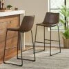 Set Of 2 30" Cedric Faux Leather Barstool Vintage Brown - Christopher Knight Home