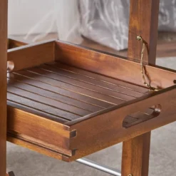 Cynthia Farmhouse Wooden Bar Cart Dark Oak Brown - Christopher Knight Home -Furniture Promotion Series GUEST b6e3829e 1c75 4d6c afdf b15239f5afd3