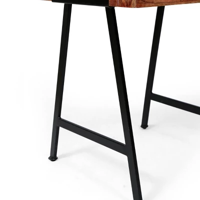 Mcmullen Handcrafted Boho Mango Wood End Table Natural/Black - Christopher Knight Home 6 Mcmullen Handcrafted Boho Mango Wood End Table Natural/Black - Christopher Knight Home - Image 6