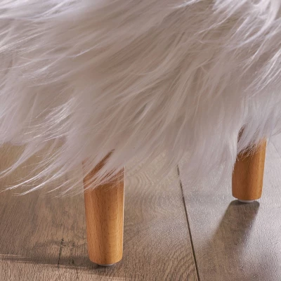 Levi Furry Yak Ottoman - Christopher Knight Home 3 Levi Furry Yak Ottoman - Christopher Knight Home - Image 3