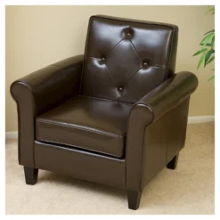 Isaac Tufted Brown Leather Club Chair -Chocolate Brown - Christopher Knight Home -Furniture Promotion Series GUEST b96717c6 07e5 4a94 ad33 e3ac47618078
