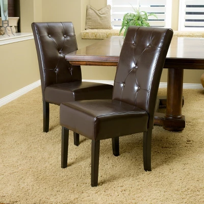 Taylor Bonded Leather Dining Chair Set 2ct - Christopher Knight Home 1 Taylor Bonded Leather Dining Chair Set 2ct - Christopher Knight Home