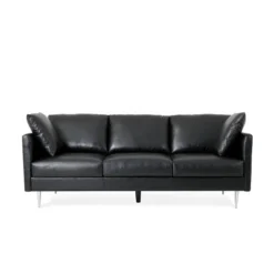 Brockbank Modern Faux Leather 3 Seater Sofa With Pillows - Christopher Knight Home 21 Brockbank Modern Faux Leather 3 Seater Sofa With Pillows - Christopher Knight Home -Furniture Promotion Series GUEST bacf503a 0239 4592 b703 0eaae22103d7