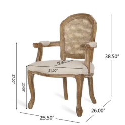 2pk Mina French Country Wood And Cane Upholstered Dining Chairs - Christopher Knight Home -Furniture Promotion Series GUEST bb44b40e 91b5 4b86 a09f 69fbc661af0e