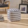 Layne Boho Cotton Pouf Natural/Black - Christopher Knight Home