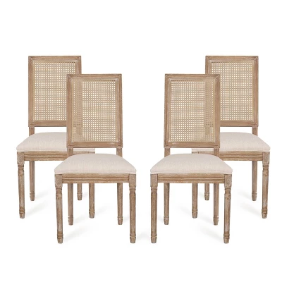 Set Of 4 Regina French Country Wood And Cane Upholstered Dining Chairs - Christopher Knight Home 12 Set Of 4 Regina French Country Wood And Cane Upholstered Dining Chairs - Christopher Knight Home - Image 12